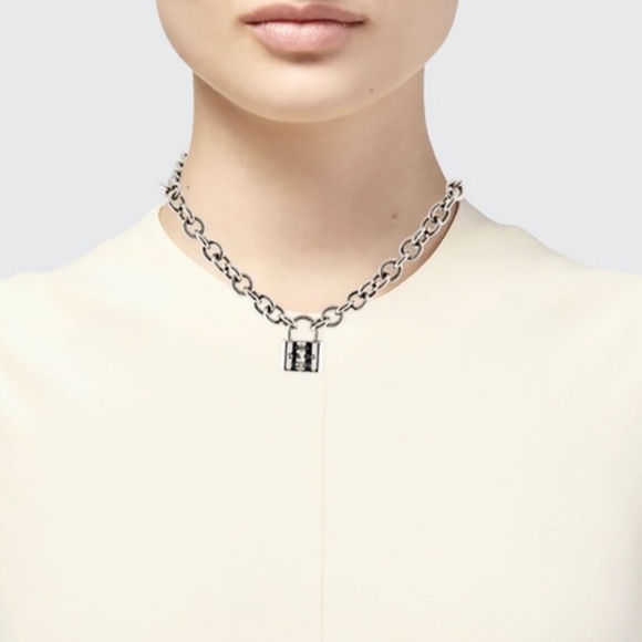 Tiffany & Co. 1837 Padlock Rolo Chain Chocker Necklace Sterling Silver 925 - Picture 2 of 16